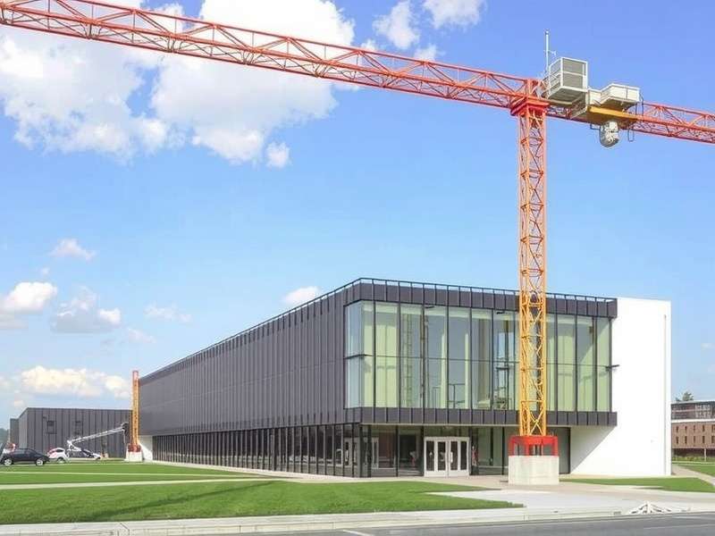 Engineers discussing structural plans in laboratory