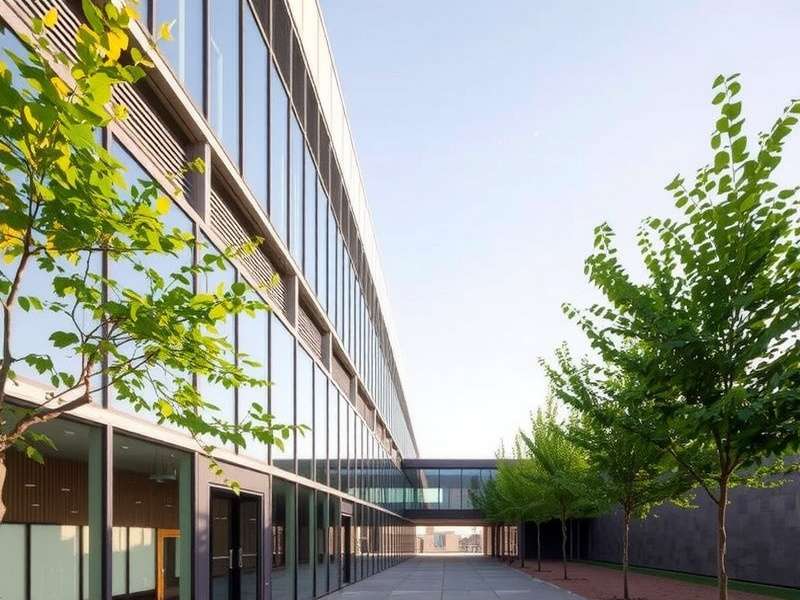 Engineer working on sustainable building design